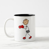 2 Couleurs Tasse de boxe à figure bâton (Gauche)