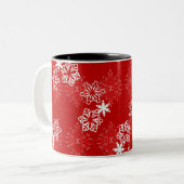 2 Couleurs Tasse de brocard de flocon de neige (Devant gauche)