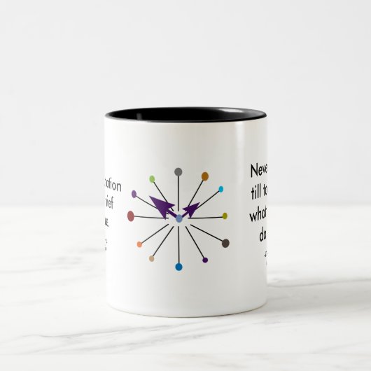 2 Couleurs Tasse de cadeau de citation de temps (Centre)