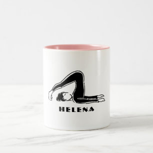 2 Couleurs Tasse de cadeau personnalisée par pose de yoga