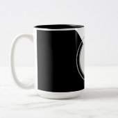 2 Couleurs Tasse de café à bloc de monogramme et de nom (Gauche)