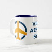 2 Couleurs Tasse de café à deux tons aérospatiale vigilante (Devant gauche)
