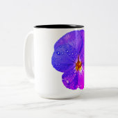 2 Couleurs Tasse de café à deux tons Charmante Fleur de Viola (Devant gauche)