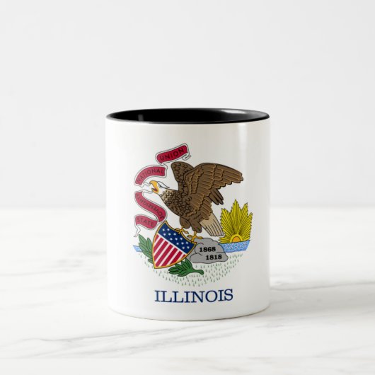 2 Couleurs Tasse de café à deux tons de drapeau d'état de (Centre)