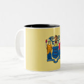 2 Couleurs Tasse de café à deux tons de drapeau d'état de New (Devant gauche)