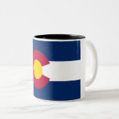 2 Couleurs Tasse de café à deux tons de drapeau d'état du (Devant droit)