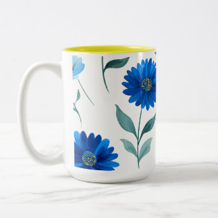 2 Couleurs Tasse de café à impression florale charmante