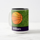 2 Couleurs Tasse de café à thème basketball (Devant gauche)