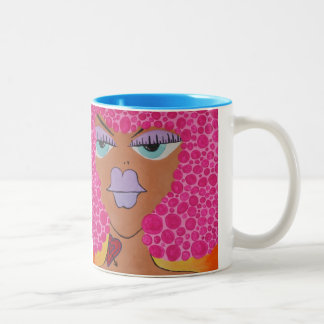 2 Couleurs Tasse de café Afro de tatouage de femme de bande