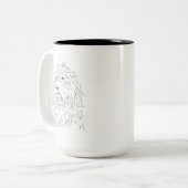 2 Couleurs Tasse de café avec dessin de chien Cockapoo (Devant gauche)