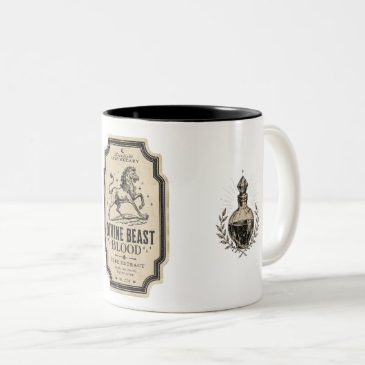 2 Couleurs Tasse de café avec étiquette de potion d'apothicai (Devant droit)