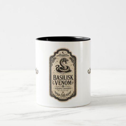 2 Couleurs Tasse de café avec étiquette de potion d'apothicai (Centre)