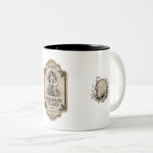 2 Couleurs Tasse de café avec étiquette de potion d'apothicai (Devant droit)