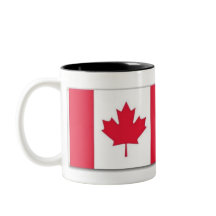 Tasse de café avec le drapeau canadien et le titre