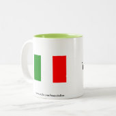 2 Couleurs Tasse de café avec l'énonciation italienne (Devant gauche)