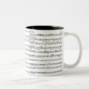 2 Couleurs Tasse de café avec partition musicale