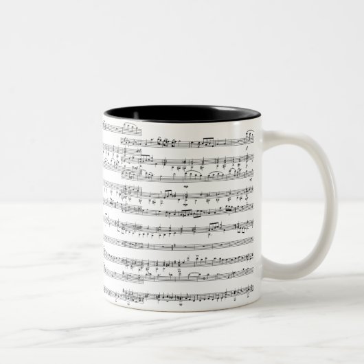 2 Couleurs Tasse de café avec partition musicale (Droit)