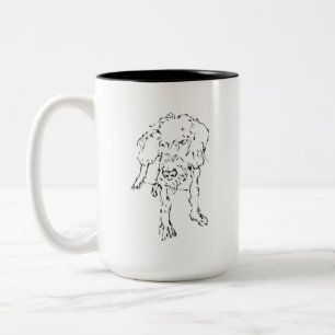 2 Couleurs Tasse de café avec un chiot teckel à poil dur mign