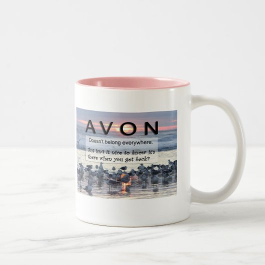2 Couleurs Tasse de café baguée rose d'AVON (Droit)