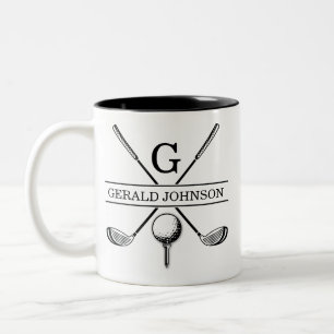 2 Couleurs Tasse de café bicolore avec modèle de monogramme d