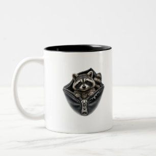 2 Couleurs Tasse de café bicolore avec un adorable raton lave