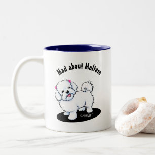 2 Couleurs Tasse de café bicolore KiniArt Maltese Girl