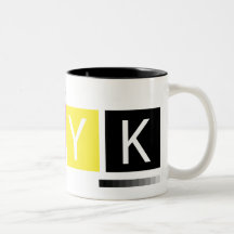 Tasse de café bicolore pour graphiste CMYK imprima