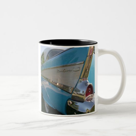 2 Couleurs Tasse de café blanc avec 57 Chevy (Droit)