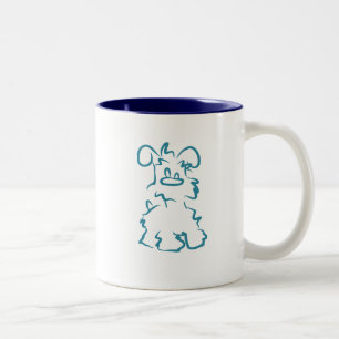 2 Couleurs Tasse de café blanche miniature de Schnauzer
