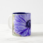 2 Couleurs Tasse de café bleue de fleur d'aster (Devant gauche)
