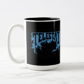 2 Couleurs Tasse de café bleue de logo de Telestai (Gauche)