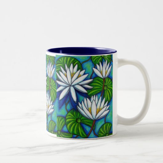 2 Couleurs Tasse de café bleue de Nymphaea (Droit)