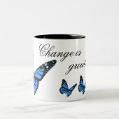 2 Couleurs Tasse de café bleue de papillon (Centre)