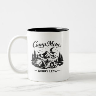 2 Couleurs Tasse de café Camping Plus de soucis Moins | Monta