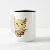2 Couleurs Tasse de café Chat Drôle (Devant gauche)