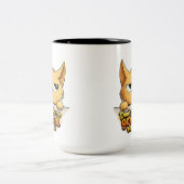 2 Couleurs Tasse de café Chat Drôle (Centre)