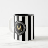 2 Couleurs Tasse de café chic de traçages d'effet de feuille (Devant gauche)