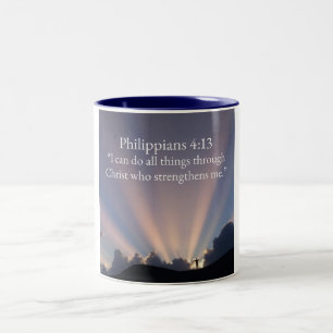 2 Couleurs Tasse de café chrétienne Philippiens 4:13