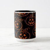 2 Couleurs Tasse de café citrouilles Jack-O-Lantern Halloween (Centre)