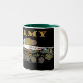 2 Couleurs Tasse de café classique de bateau-citerne d'armée (Devant droit)