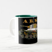 2 Couleurs Tasse de café classique de bateau-citerne d'armée (Devant gauche)