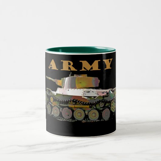 2 Couleurs Tasse de café classique de bateau-citerne d'armée (Centre)
