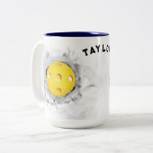 2 Couleurs Tasse de café collectorive de pickleball créative (Devant gauche)