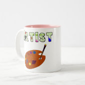 2 Couleurs Tasse de café créative pour artiste (Devant gauche)