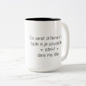 2 Couleurs Tasse de café - CTRL-f (français) (Devant droit)