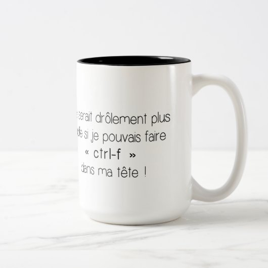 2 Couleurs Tasse de café - CTRL-f (français) (Droit)