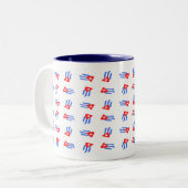 2 Couleurs Tasse de café cubaine de drapeau (Devant gauche)