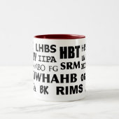 2 Couleurs Tasse de café d'acronymes (Centre)