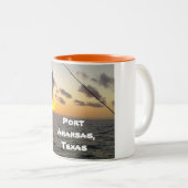 2 Couleurs Tasse de café d'Aransas de port (Devant droit)
