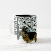 2 Couleurs Tasse de café de berger allemand (Devant gauche)